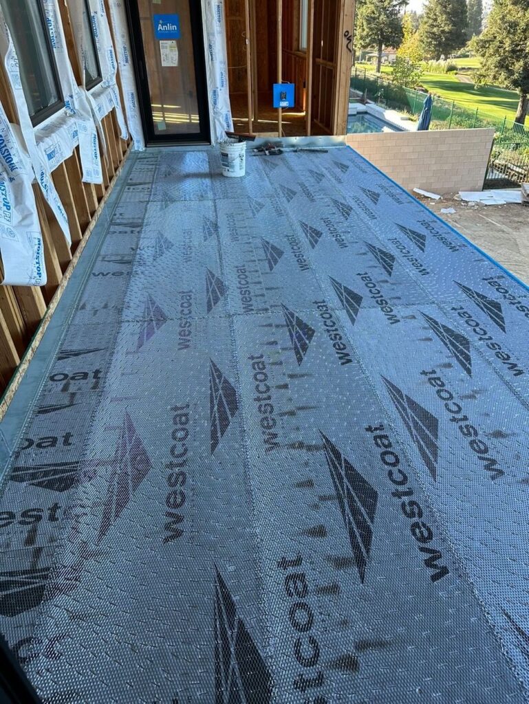 ALX waterproofing membrane and lath layers